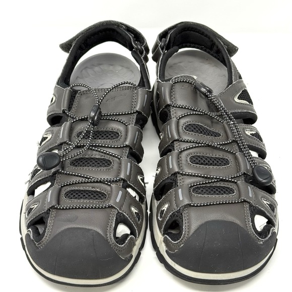 Skechers Relaxed Fit Luxe Foam Men's Gray Fishermen Sandals Size 8 - Picture 3 of 9